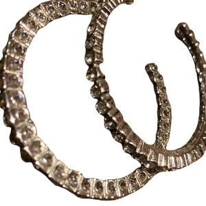 Faux bling rhinestone fashion  hoops earrings